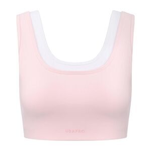 USA Pro Womens/Ladies Pro Layered Sports Bra / Light Pink
